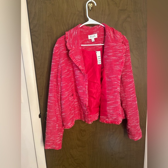 Elle Red Tweed Blazer XL - Picture 3 of 7